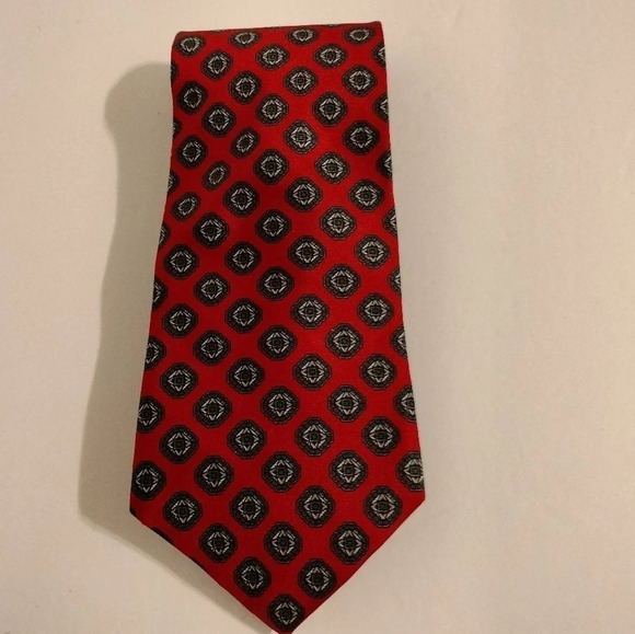 Bert Pulitzer Red Blue Geometric shapes Men's Neck Tie - Picture 1 of 7